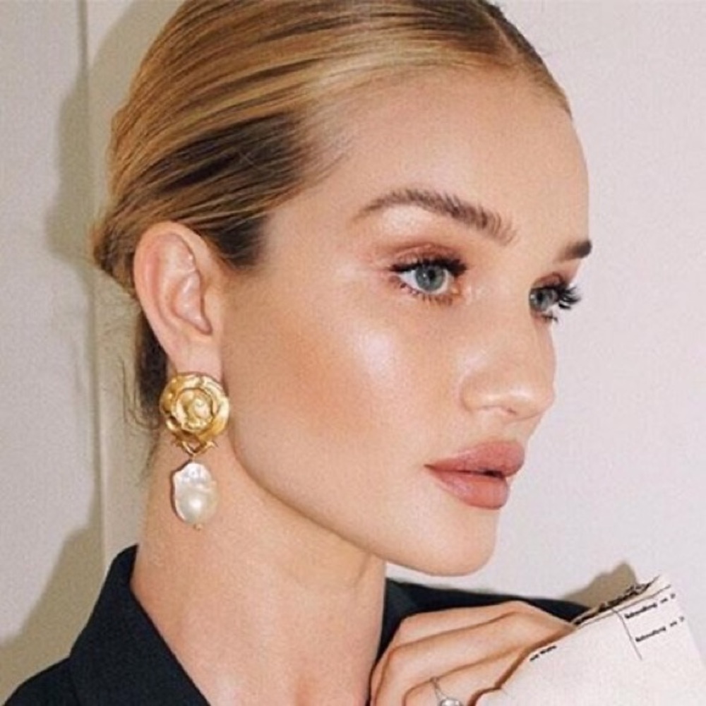 Rosie HW Gold Pearl Coin Handmade Earrings